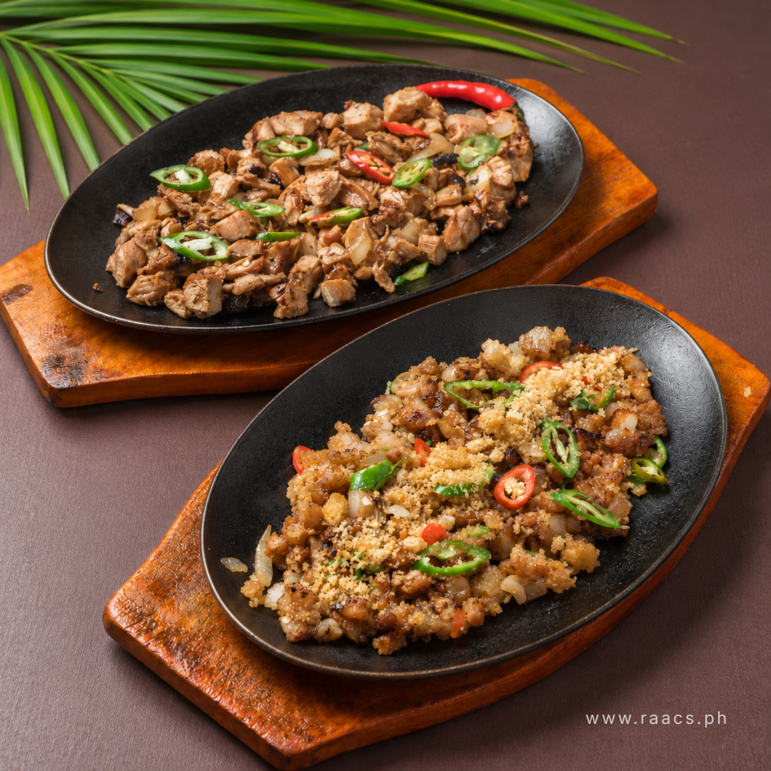 raac's pork sisig and chicken sisig